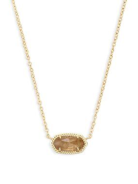 Elisa Gold Pendant Necklace in Citrine